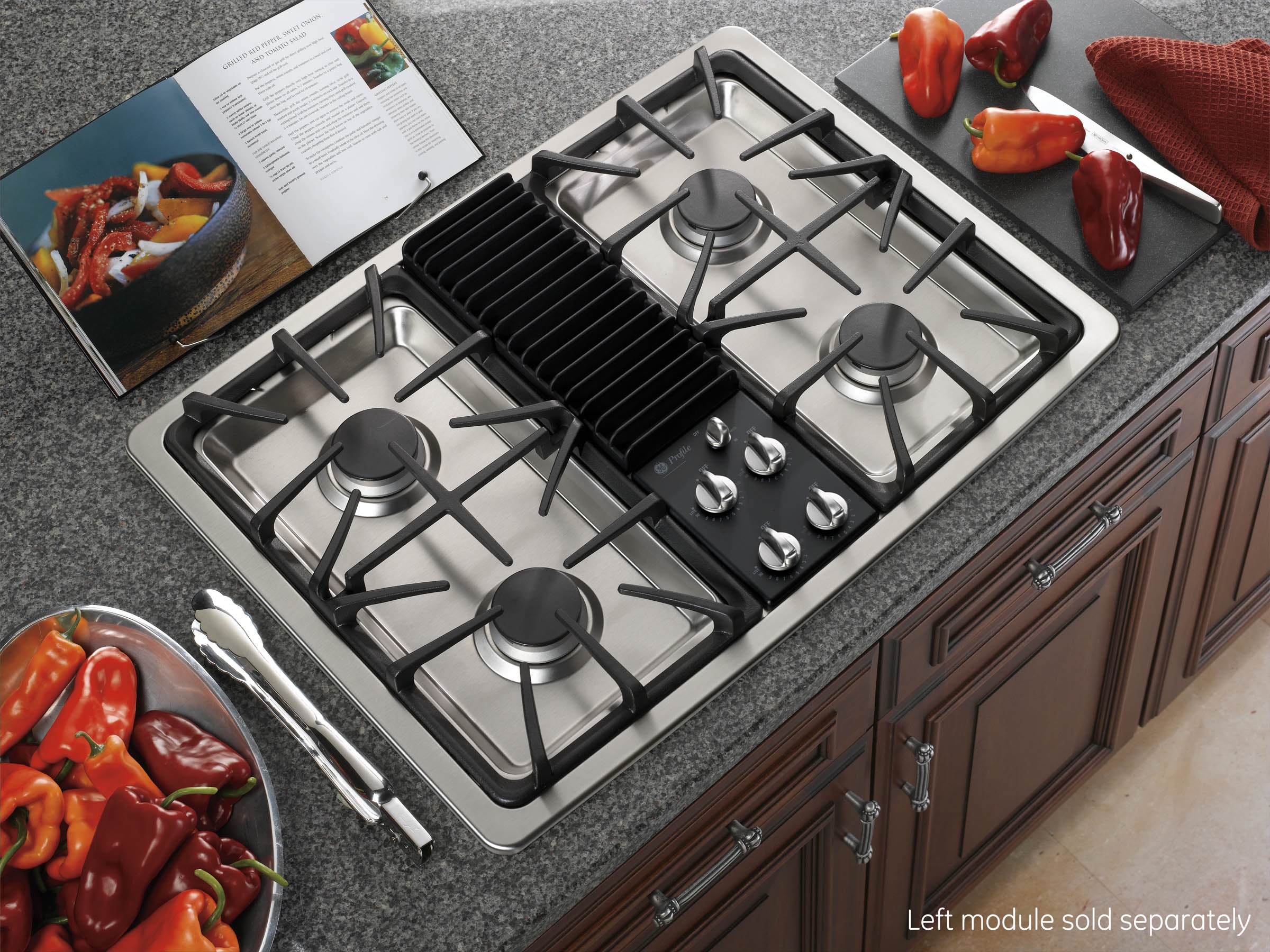 GE PGP990SENSS 30" Downdraft Gas Modular Cooktop Stainless Steel