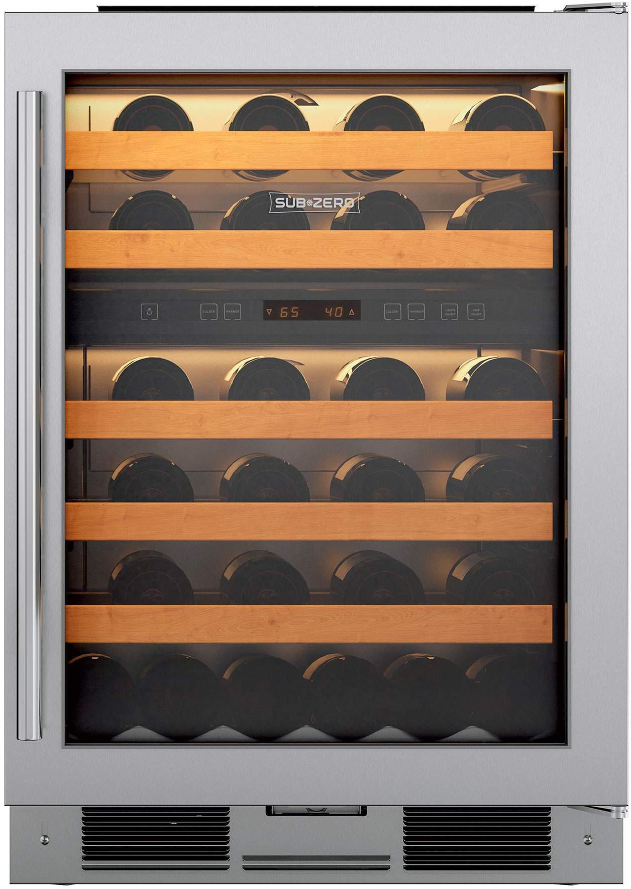 Sub Zero 424FSGTHRH 24 Inch Freestanding Dual Zone Wine Storage
