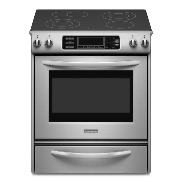 KitchenAid KESS907SSS 30" SlideIn Electric Range with 4 Radiant