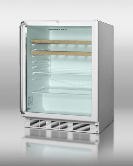Summit SCR600LCSSRC Stainless Cabinet/Handle with Wine Shelves