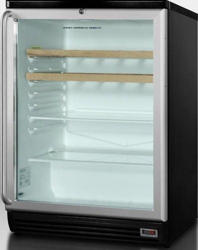 Summit SCR600BLADABISHWO Stainless Handle with Wooden Wine Shelves