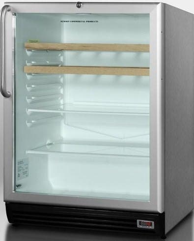 Summit SCR600BLADACSSRC Stainless Cabinet/Handle with Wine Shelves