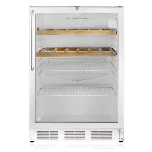 Summit SCR600LADACSSRC Stainless Cabinet/Handle with Wine Shelves