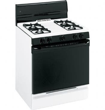 GE JGBS04BEMWH White with Black Glass Door