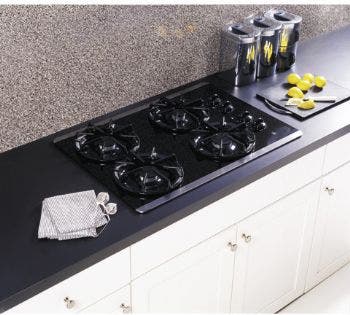 GE JGP337SEJSS Black Surface with Stainless Steel Accents