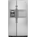 25.9 cu. ft. Side by Side Refrigerator with 3 Glass Shelves, Clear Gallon Door Storage, Refreshment Center, Turbo Cool Setting, Integrated Ice System and External Ice/Water Dispenser