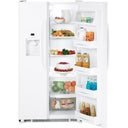 22.0 cu. ft. Side by Side Refrigerator with 3 Glass Shelves, Gallon Door Storage, 2 Stack Drawer System and External Water/Ice Dispenser & Temperature Controls