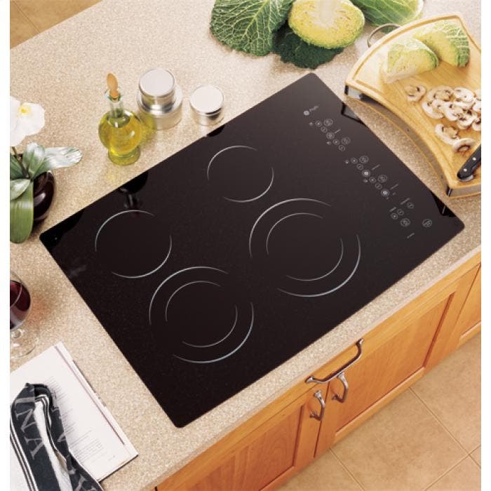 GE JP950WKWW Patterned White on Black Glass