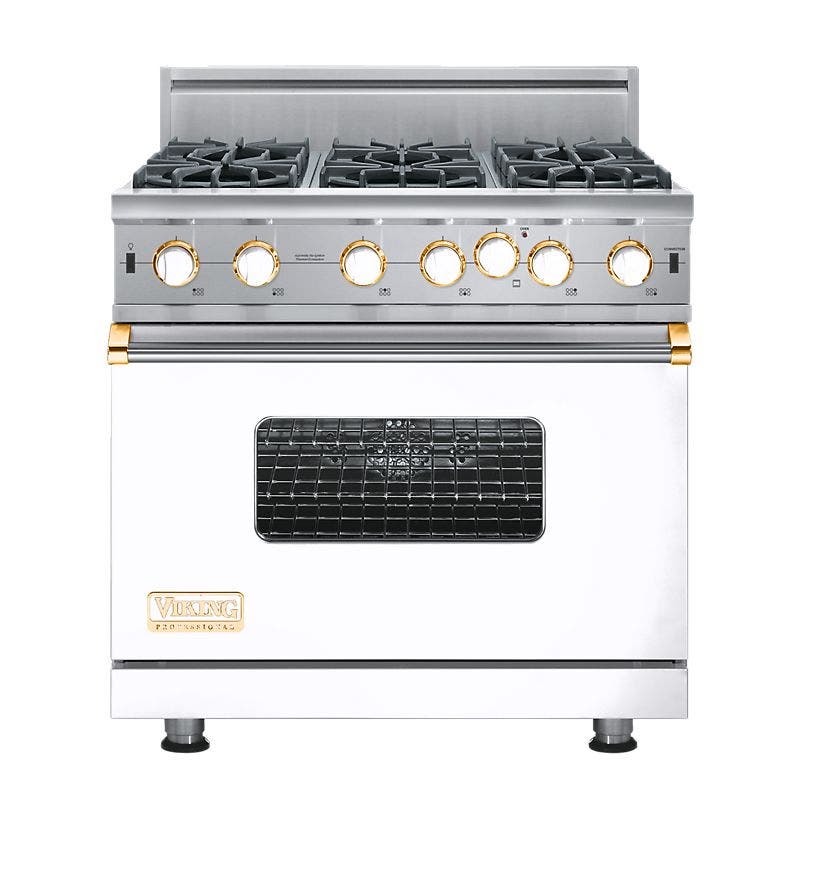 Viking VGIC5366BWHBR White with Brass Accent