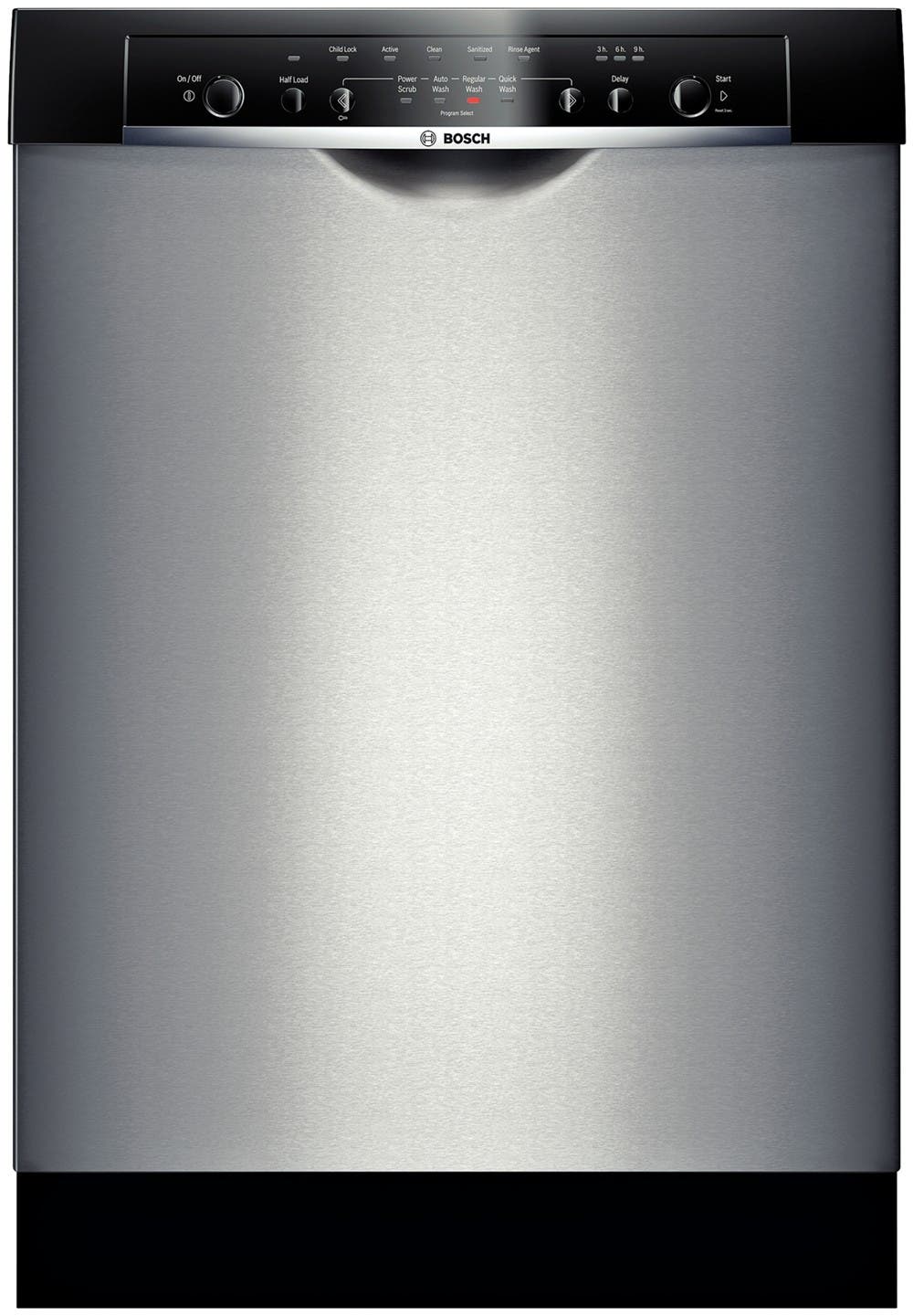 Bosch SHE4AP05UC Stainless Steel with Black Control Panel
