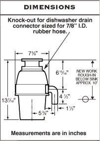 Waste King 2600 1/2 HP Continuous Feed Waste Disposer