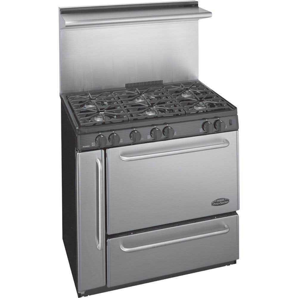 Premier P36S138BP Open Burners with 22" Stainless Steel Backguard