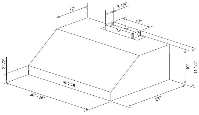 Elica ESR636SS 36" Pro Style Wall Mount Range Hood