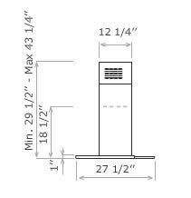 Elica ETWX42SS 42 Inch Island Chimney Range Hood