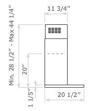 Elica EATX36SS 36 Inch Atlantis Wall Mount Chimney Range Hood