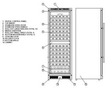 Avanti WCR683DZD1 24" Freestanding Wine Cooler
