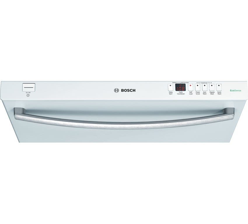 Bosch SHX45P01UC Titanium with Black Toe Kick