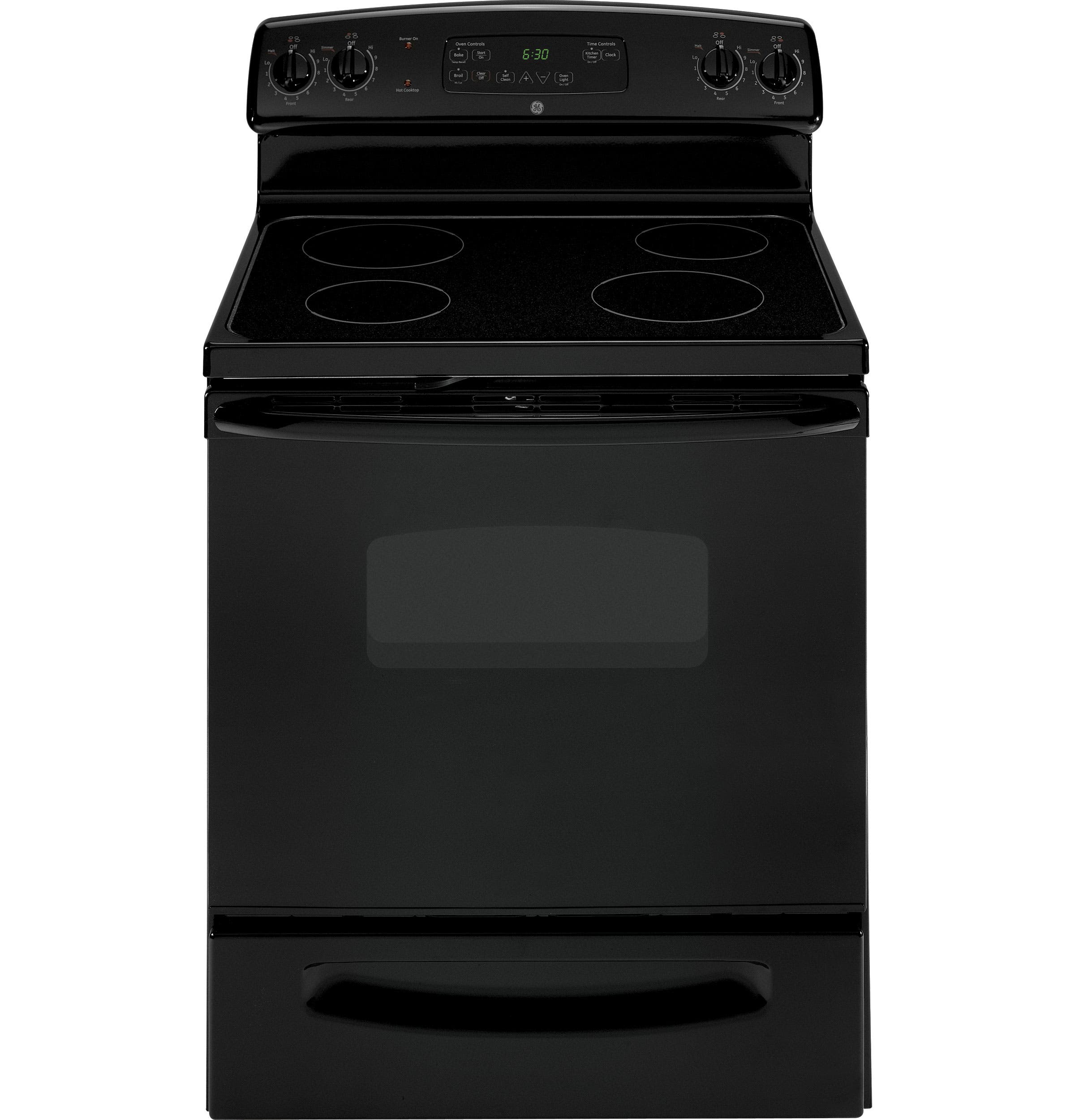 GE JBP62DMBB Black with Black Glass Door