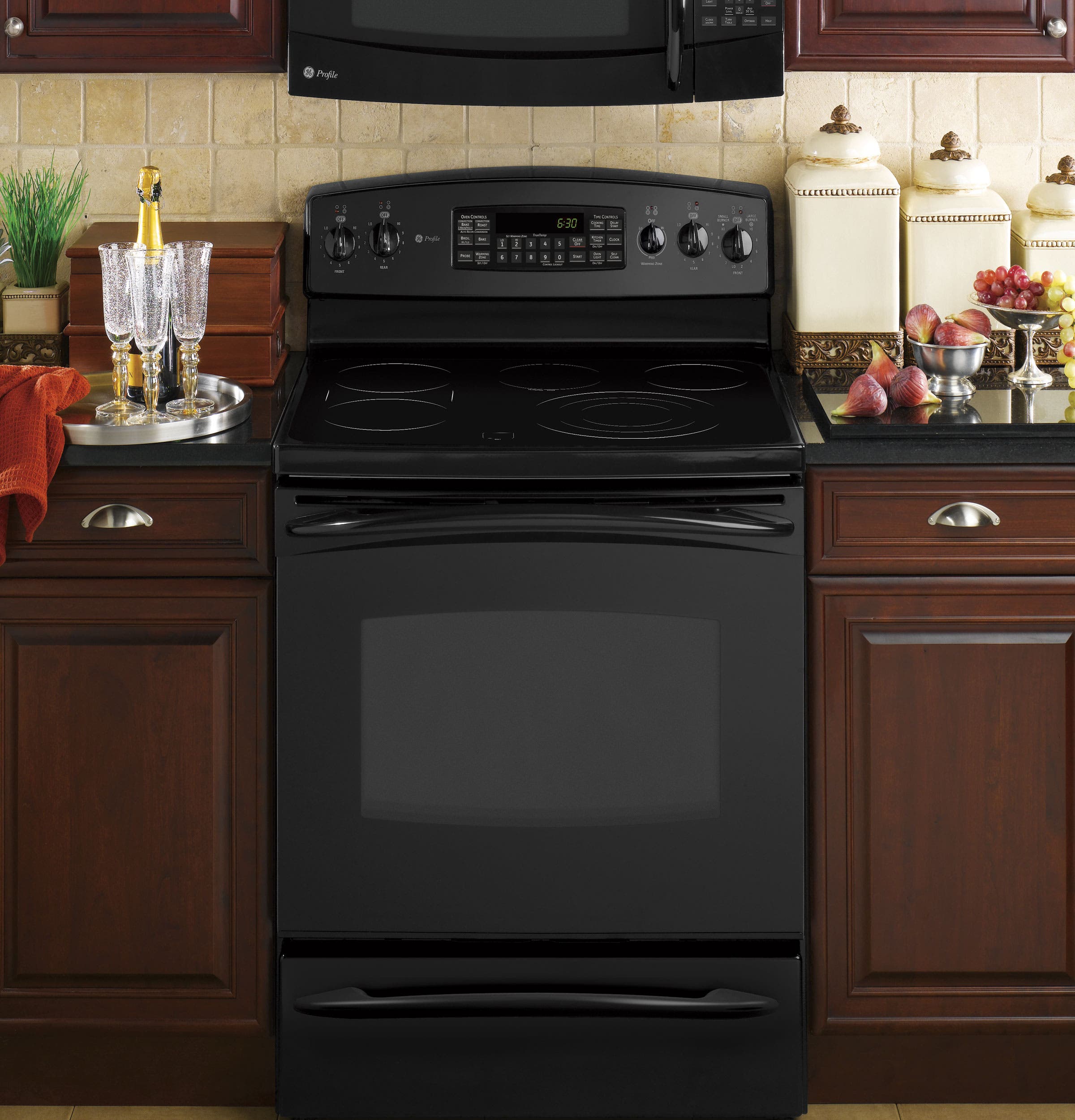 GE PB910DPBB Black with Black Glass Door