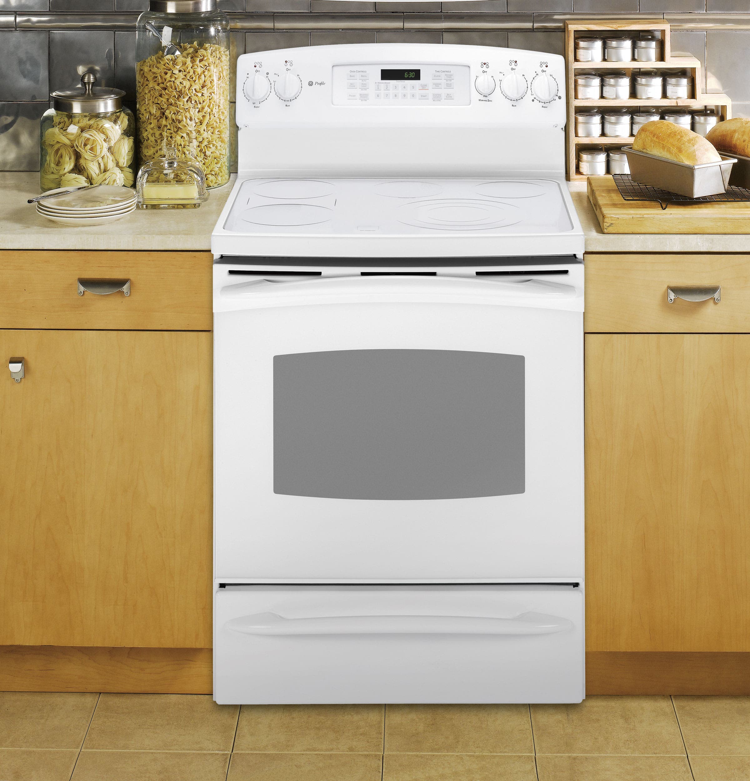 GE PB910TPWW White with White Glass Door