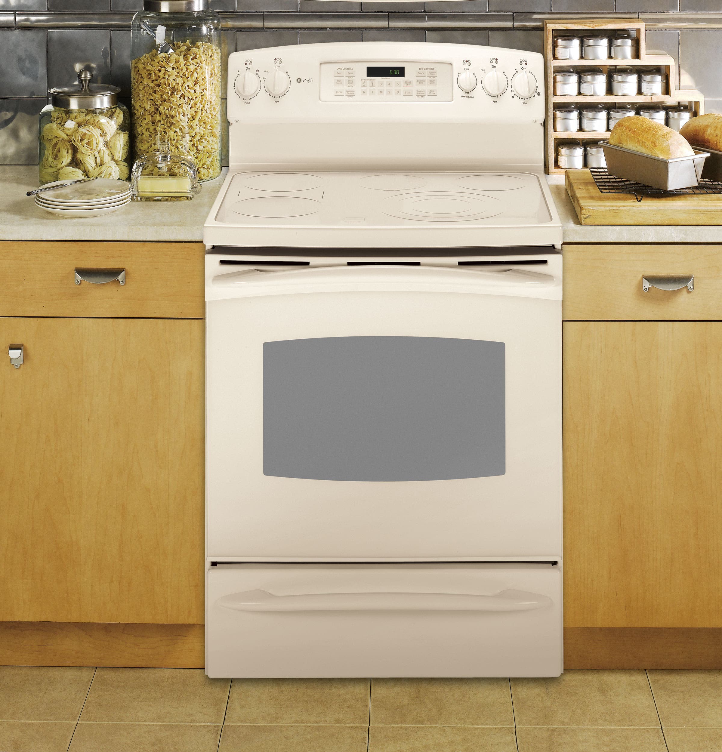 GE PB910TPCC Bisque with Bisque Glass Door
