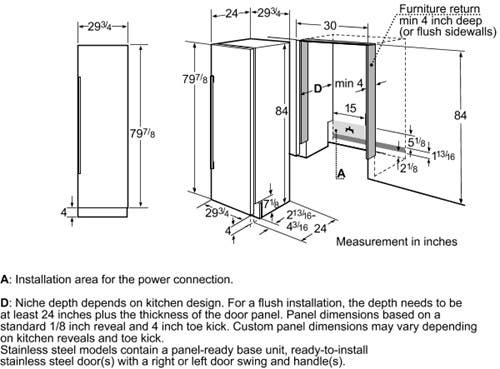 Bosch B30IR70NSP 30" Built-in Fully Flush Refrigerator Column