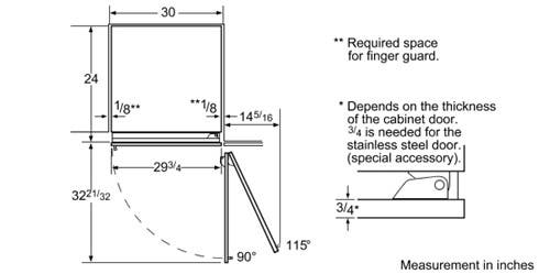 Bosch B30IR70NSP 30" Built-in Fully Flush Refrigerator Column