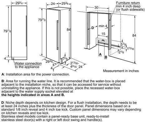 Bosch B30IF70NSP 30" Built-in Fully Flush Freezer Column