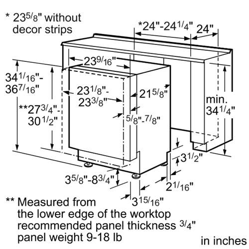 Bosch SHV58E13UC Requires Custom Panel and Handle