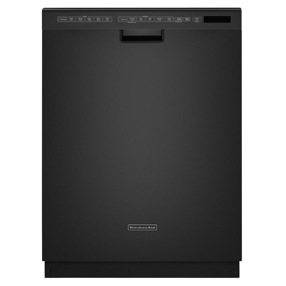 KitchenAid KUDS30CXBL Full Console Dishwasher with 4 Cycles, 6 Options