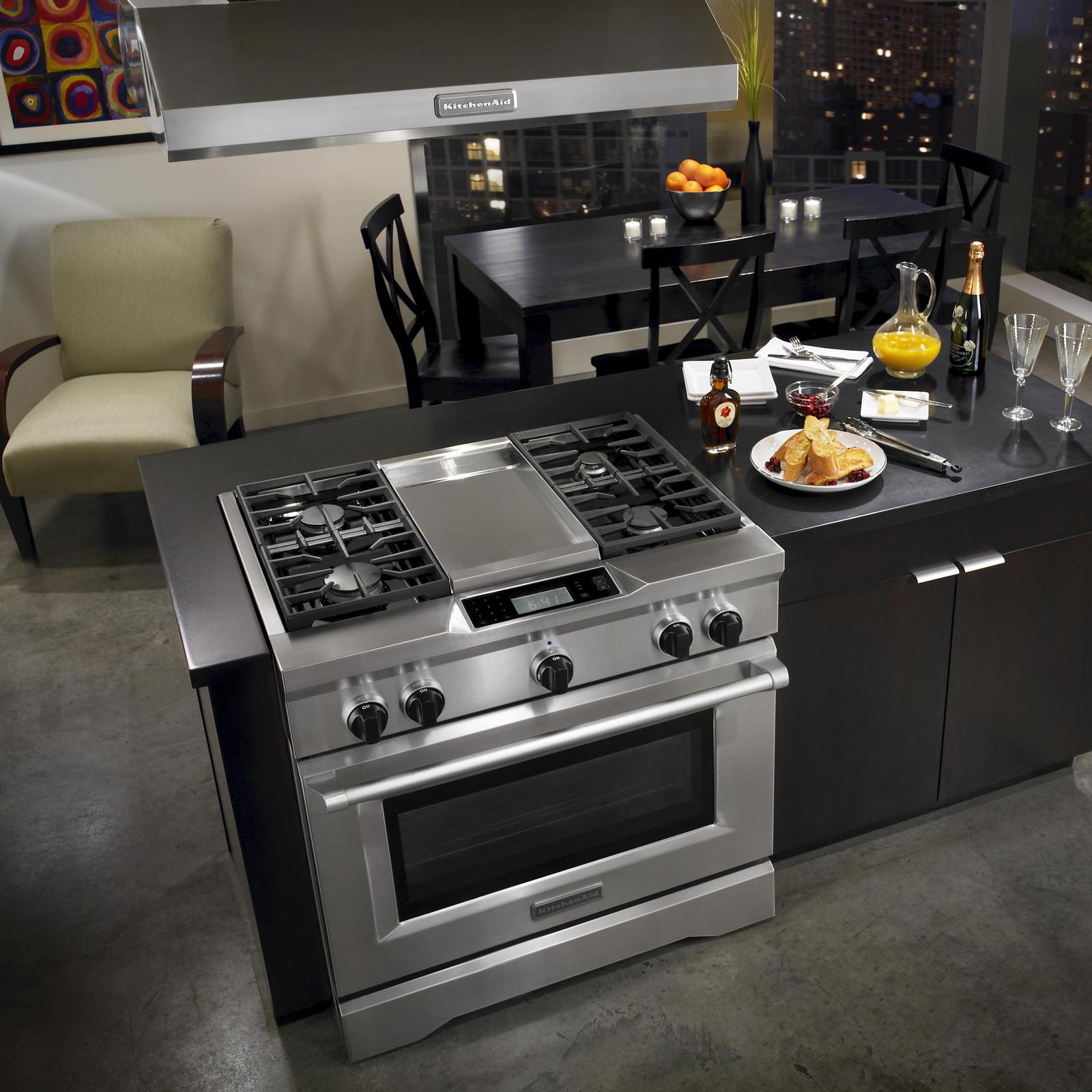 KitchenAid KDRU763VSS 36" Commercial Style Dual Fuel Range - Thumbnail 2