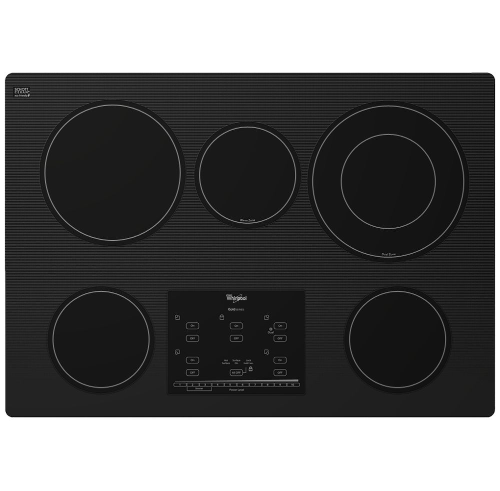 Whirlpool G9CE3065XB 30 Inch Smoothtop Electric Cooktop with 5 Radiant