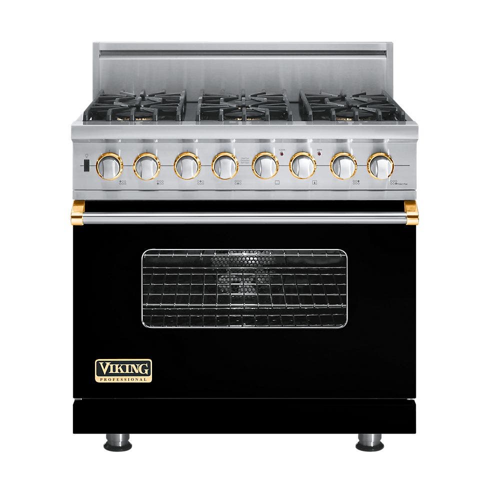 Viking VDSC5366BBKBR Black with Brass Accent