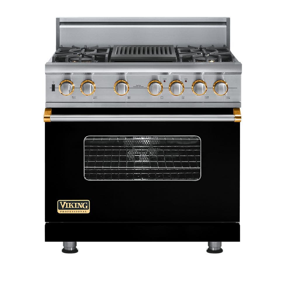 Viking VDSC5364QBKBR Black with Brass Accent
