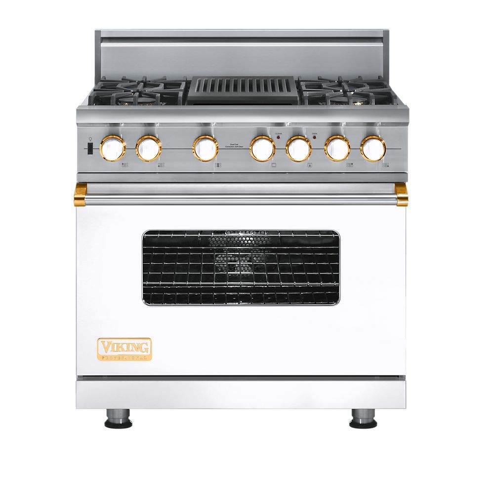 Viking VDSC5364QWHBR White with Brass Accent
