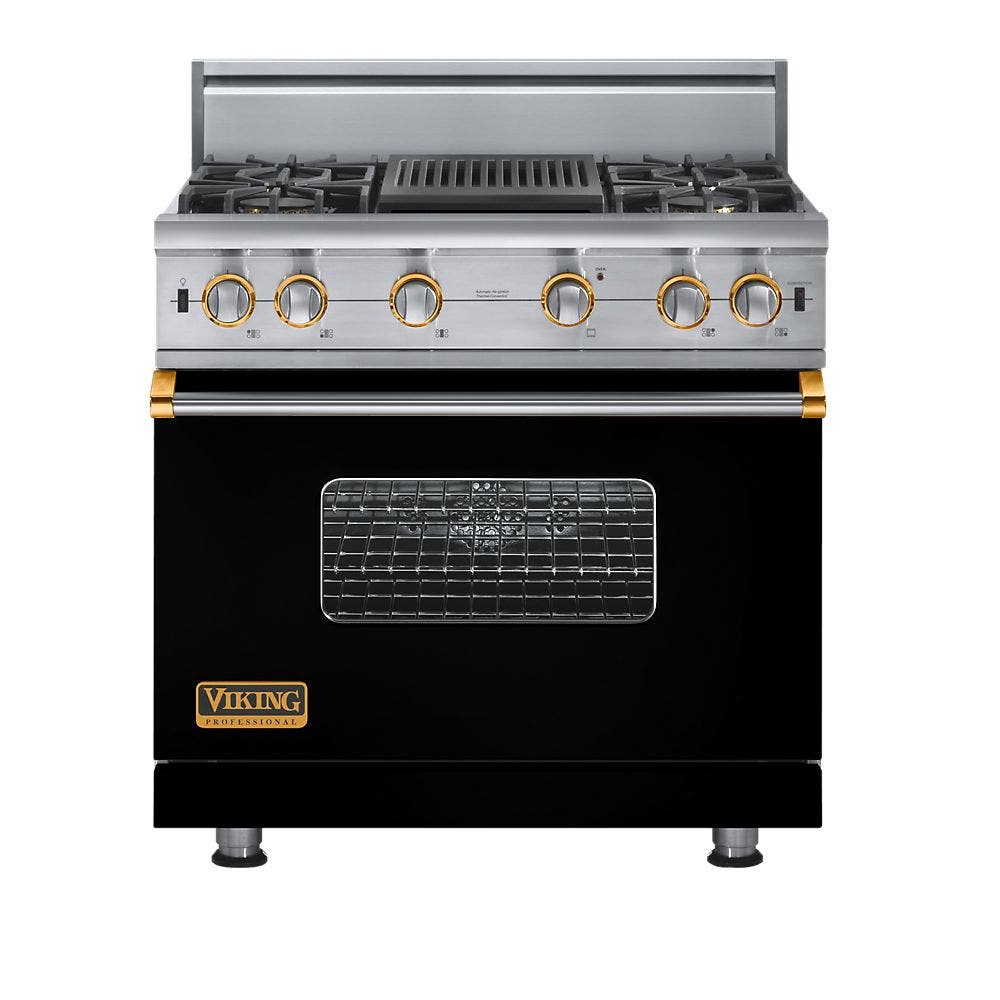 Viking VGCC5364QBKBR Black with Brass Accent