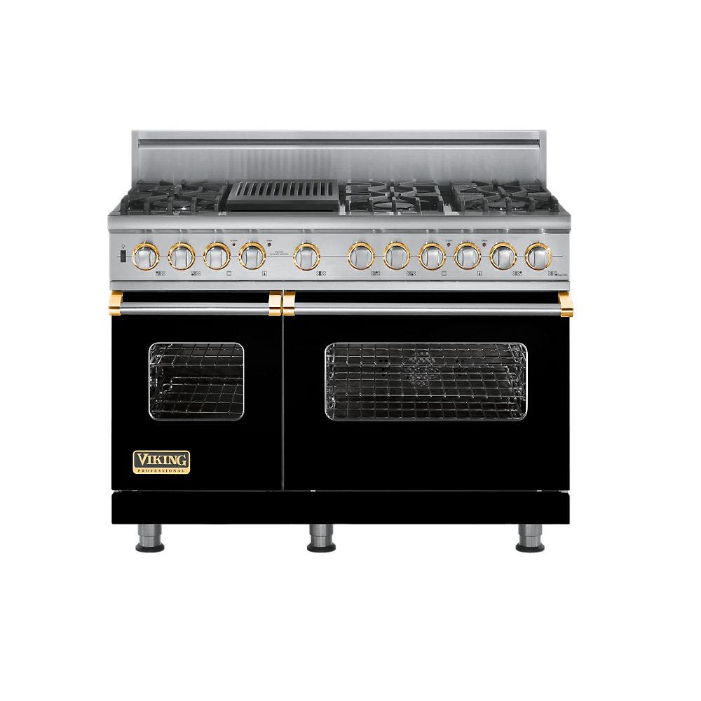 Viking VDSC5486QBKBR Black with Brass Accent