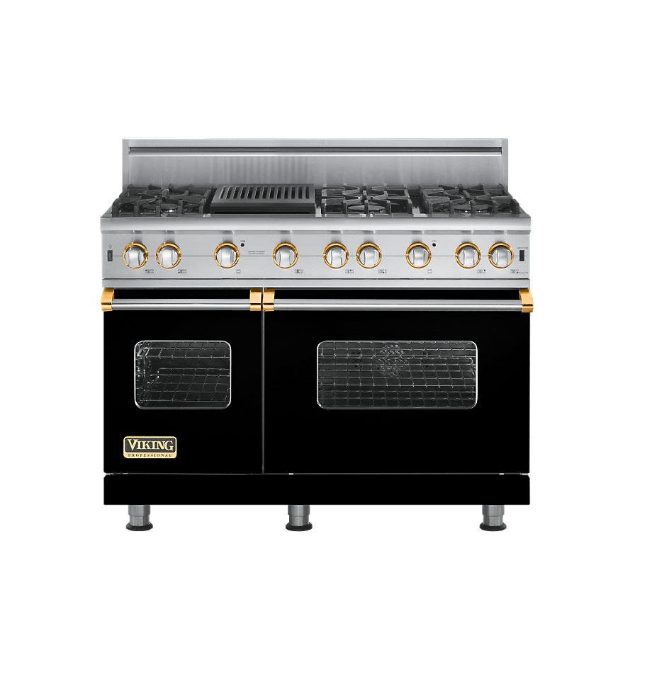 Viking VGCC5486QBKBR Black with Brass Accent