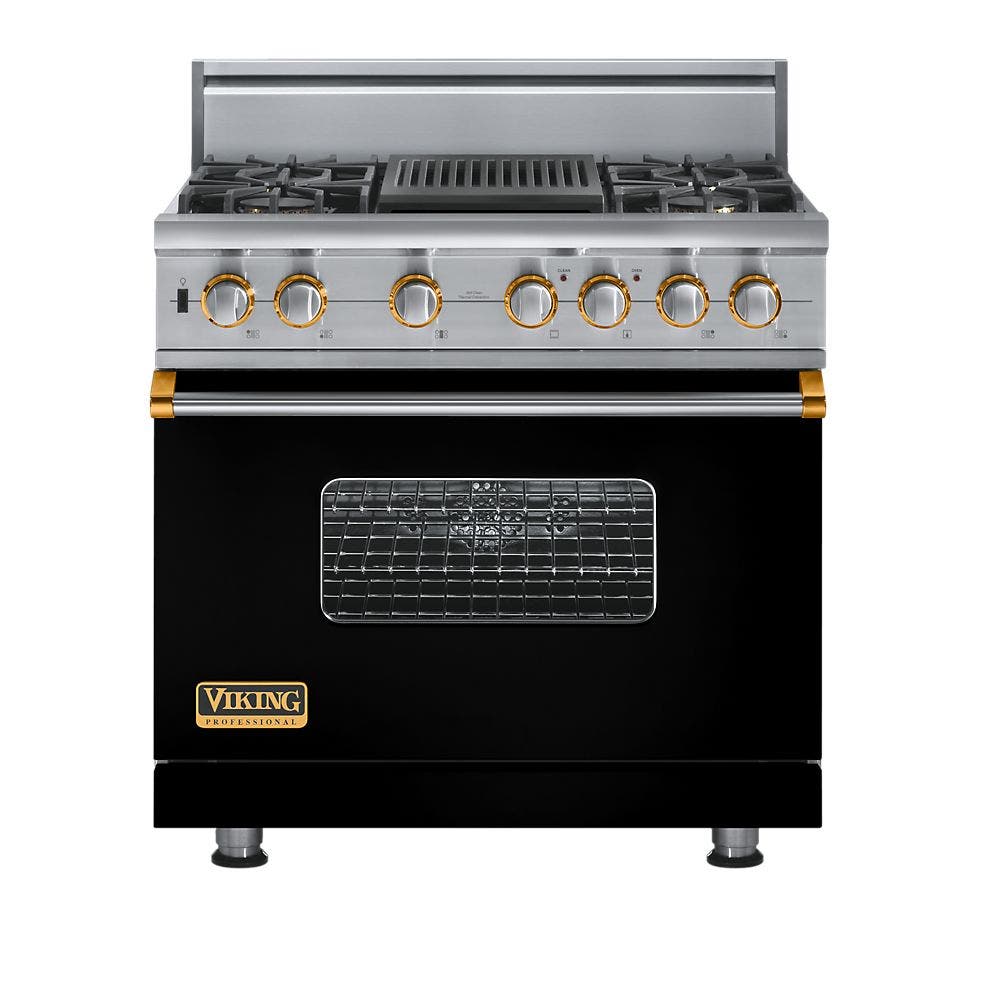 Viking VGSC5364QBKBR Black with Brass Accent