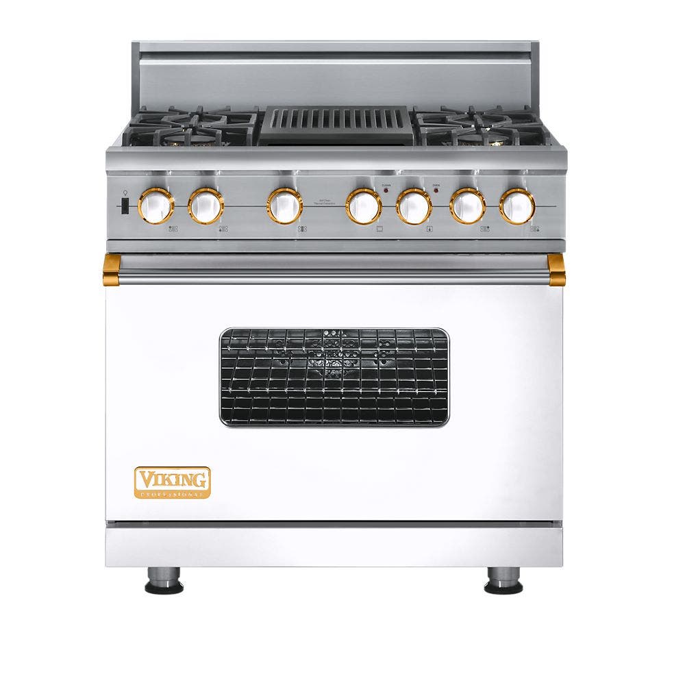 Viking VGSC5364QWHBR White with Brass Accent