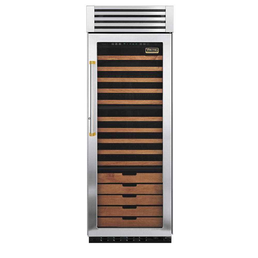 Viking VCWB300RSSBR Clear Glass Door with Brass Accent