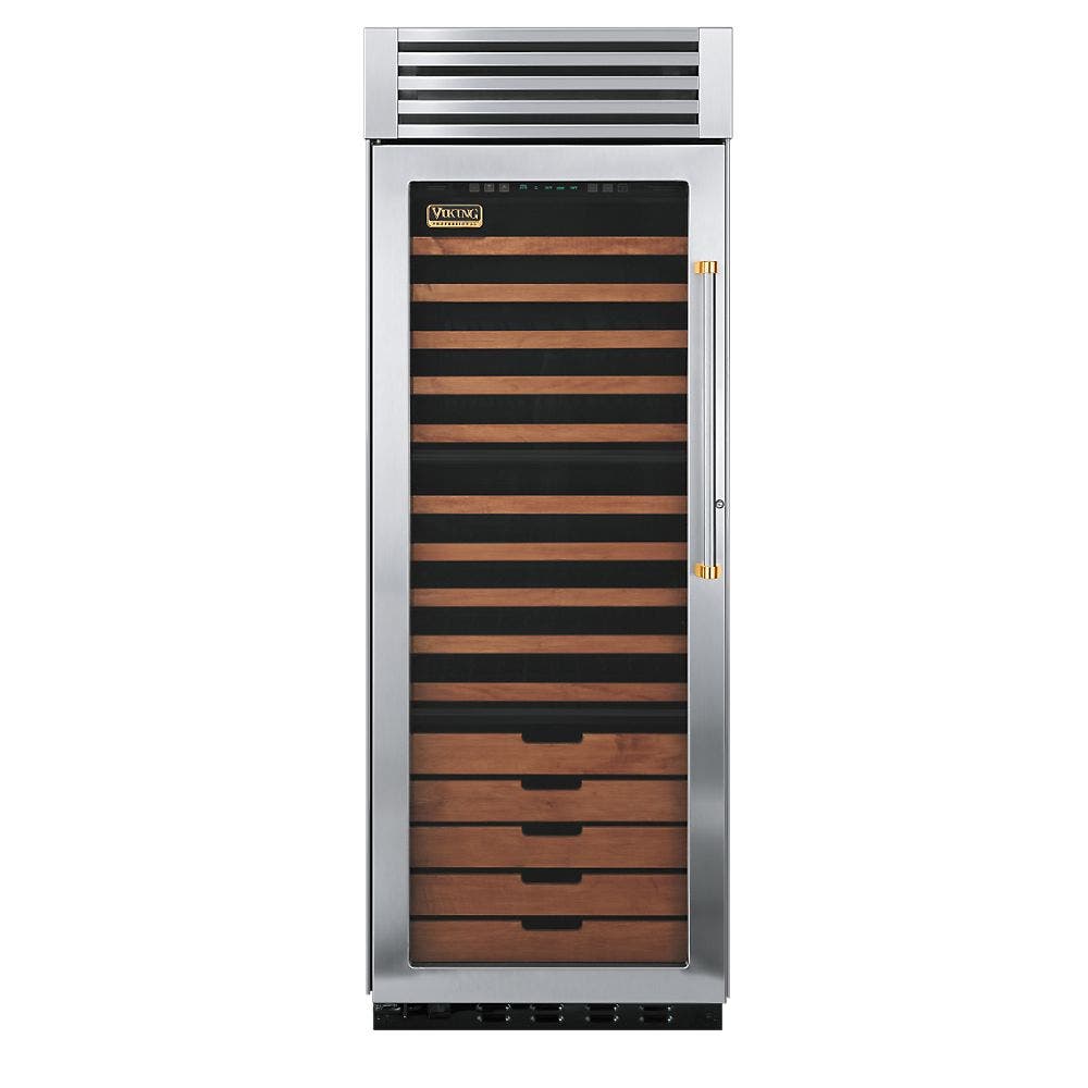 Viking VCWB300LSSBR Clear Glass Door with Brass Accent