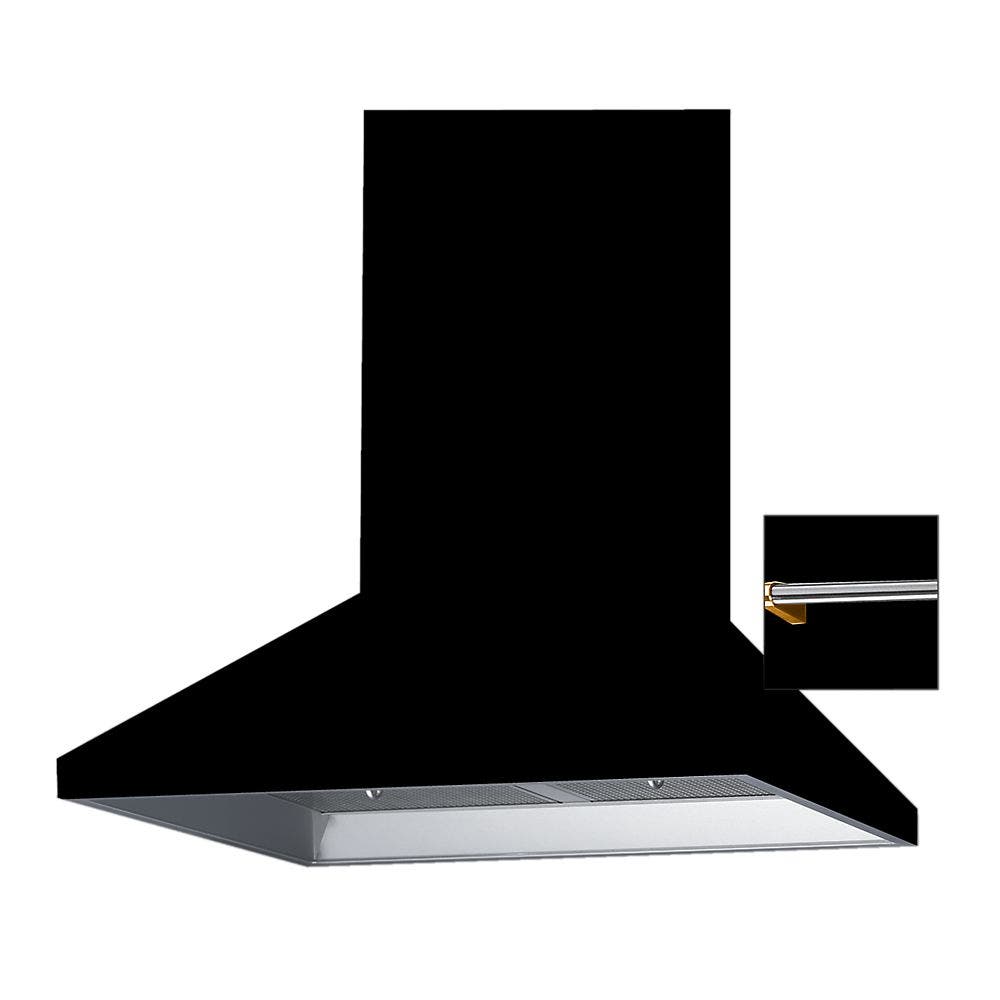 Viking DCH3642BKBR Black with Brass Accent Rail