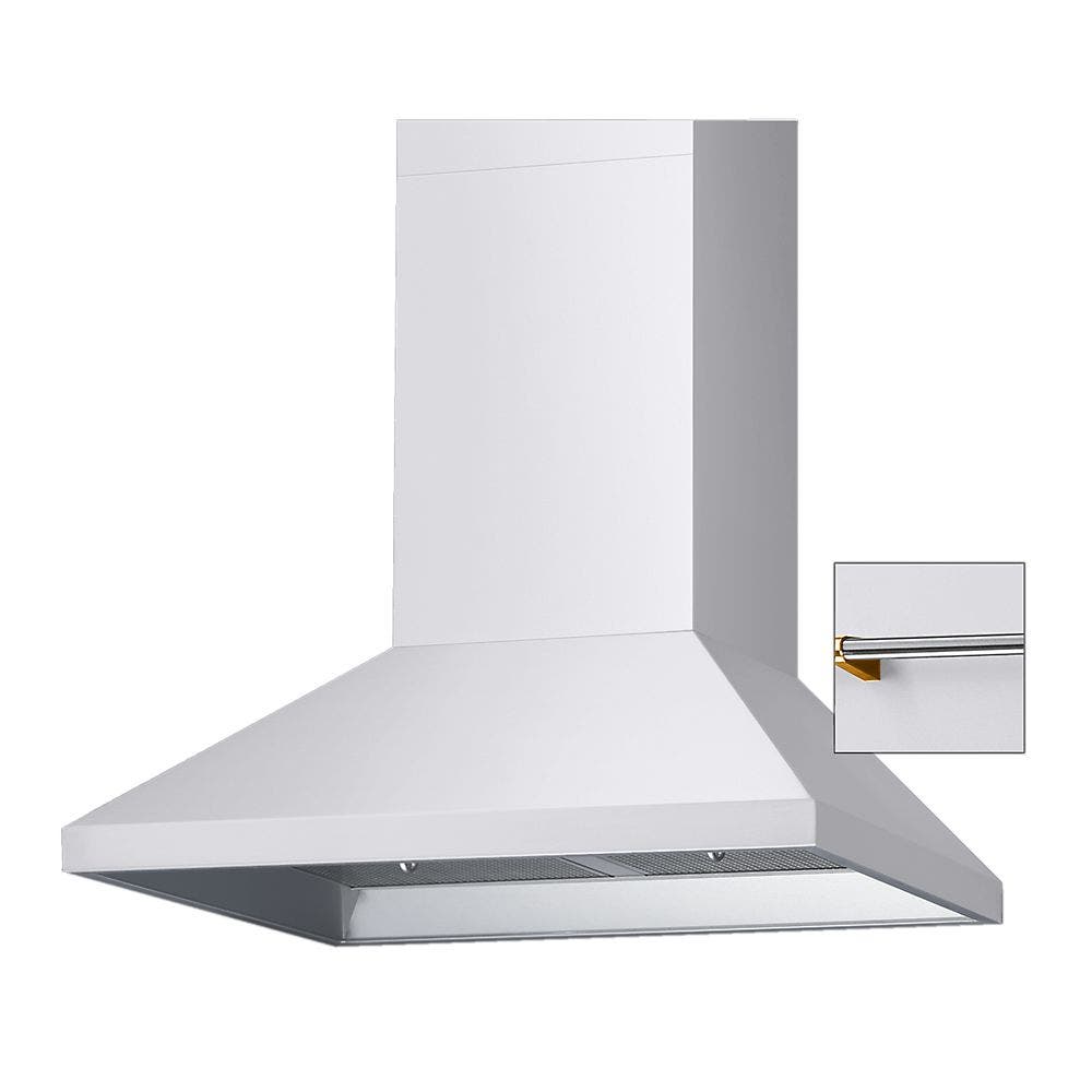 Viking DCH3642WHBR White with Brass Accent Rail