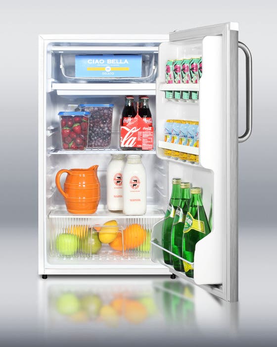 Summit FF41ESSSTB Stainless Steel with Pro Handle and White Cabinet
