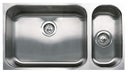 32" Undermount Double Bowl Stainless Steel Sink with 20-Gauge, 7-1/4" Large Bowl Depth, 5-1/4" Small Bowl Depth and 3-1/2" Drains