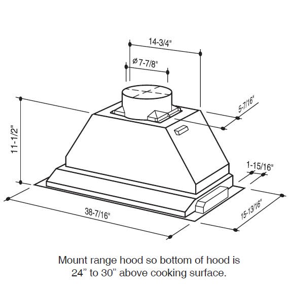 Best PKEX2238SS 39" Custom Hood Insert