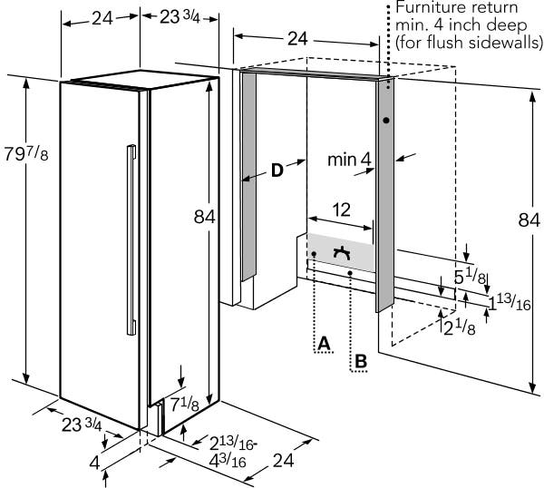 Thermador T24IF70NSP 24" Built-in Fully Flush Freezer Column