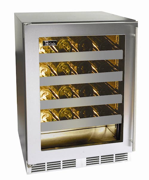 Perlick HA24WB4L Integrated Wood Overlay Glass Left Hinge Door