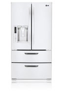 24.7 cu. ft. 4-Door French Door Refrigerator with Slide-Out Spill Protector Glass Shelves, Humidity Crispers, Water Filter and External Ice/Water Dispenser